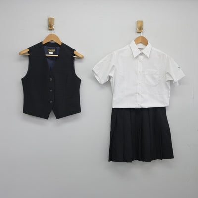 【中古】埼玉県 栄東高等学校 女子制服 3点（ベスト・シャツ・スカート）sf033876