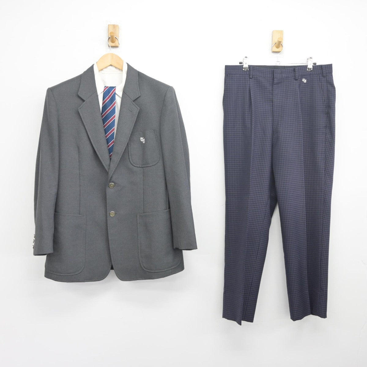 【中古】岐阜県 東濃実業高等学校 男子制服 4点（ブレザー・シャツ・ズボン）sf033879