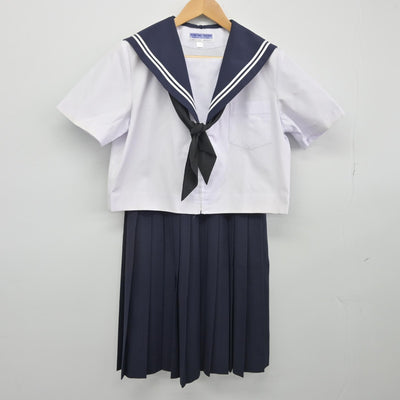 【中古】岐阜県 八百津中学校 女子制服 3点（セーラー服・スカート）sf033887