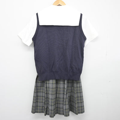 【中古】栃木県 文星女子高等学校 女子制服 3点（ニットベスト・セーラー服・スカート）sf033889