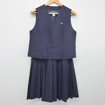 【中古】埼玉県 城南中学校 女子制服 2点（ニット・スカート）sf033899