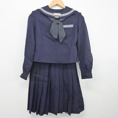 【中古】北海道 札幌北高等学校 女子制服 3点（セーラー服・スカート）sf033906