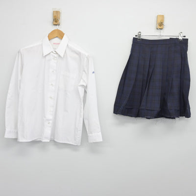 【中古】千葉県 幕張総合高等学校 女子制服 2点（シャツ・スカート）sf033930