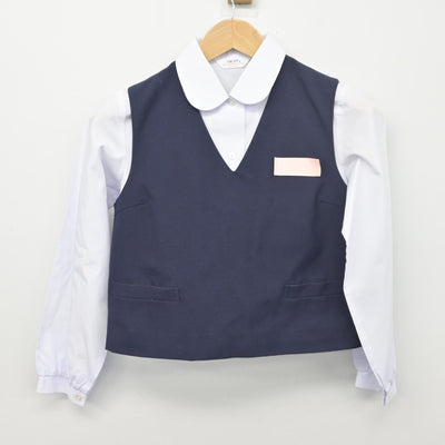 【中古】鳥取県 中ノ郷中学校 女子制服 2点（シャツ・ベスト）sf033949