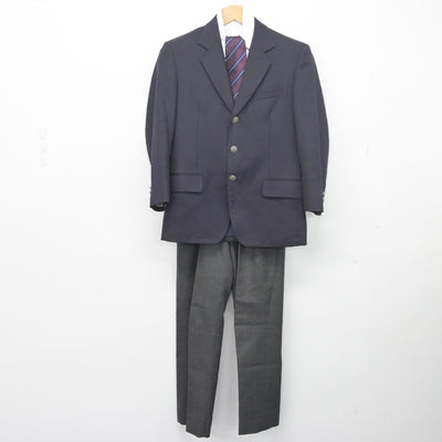 【中古】鳥取県 湯梨浜学園高等学校 男子制服 5点（ブレザー・シャツ・ズボン）sf033951