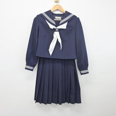 【中古】埼玉県 大宮西中学校 女子制服 3点（セーラー服・スカート）sf033971