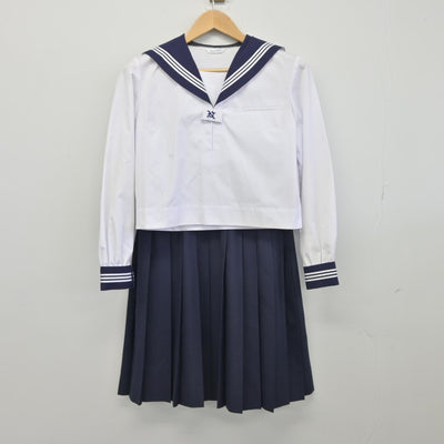 【中古】埼玉県 大宮西中学校 女子制服 4点（セーラー服・セーラー服・スカート）sf033973