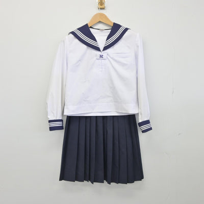 【中古】埼玉県 大宮西中学校 女子制服 2点（セーラー服・スカート）sf033974