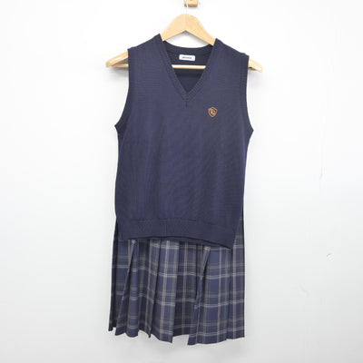 【中古】神奈川県 立花学園高等学校 女子制服 2点（ニットベスト・スカート）sf034014