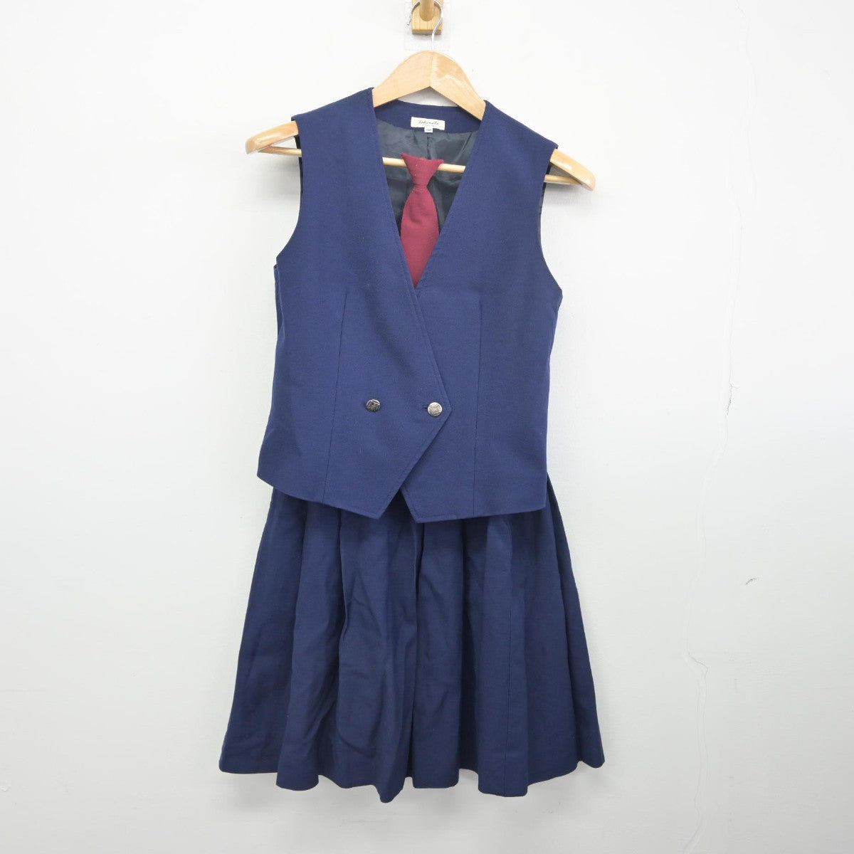 【中古】熊本県 八代工業高等学校 女子制服 4点（ベスト・スカート）sf034017