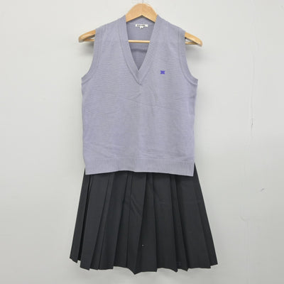 【中古】宮城県 仙台東高等学校 女子制服 2点（ニットベスト・スカート）sf034035