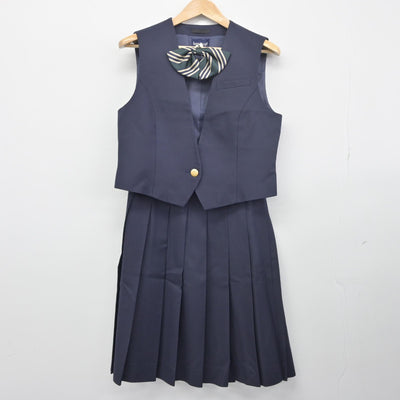 【中古】青森県 青森商業高等学校 女子制服 6点（ブレザー・ベスト・ニット・スカート）sf034057