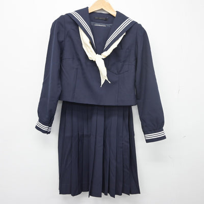 【中古】愛知県 愛知教育大学附属名古屋中学校 女子制服 4点（セーラー服・スカート）sf034086