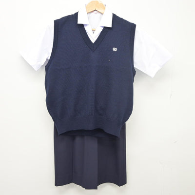 【中古】秋田県 湯沢高等学校 女子制服 3点（シャツ・ニットベスト・スカート）sf034102