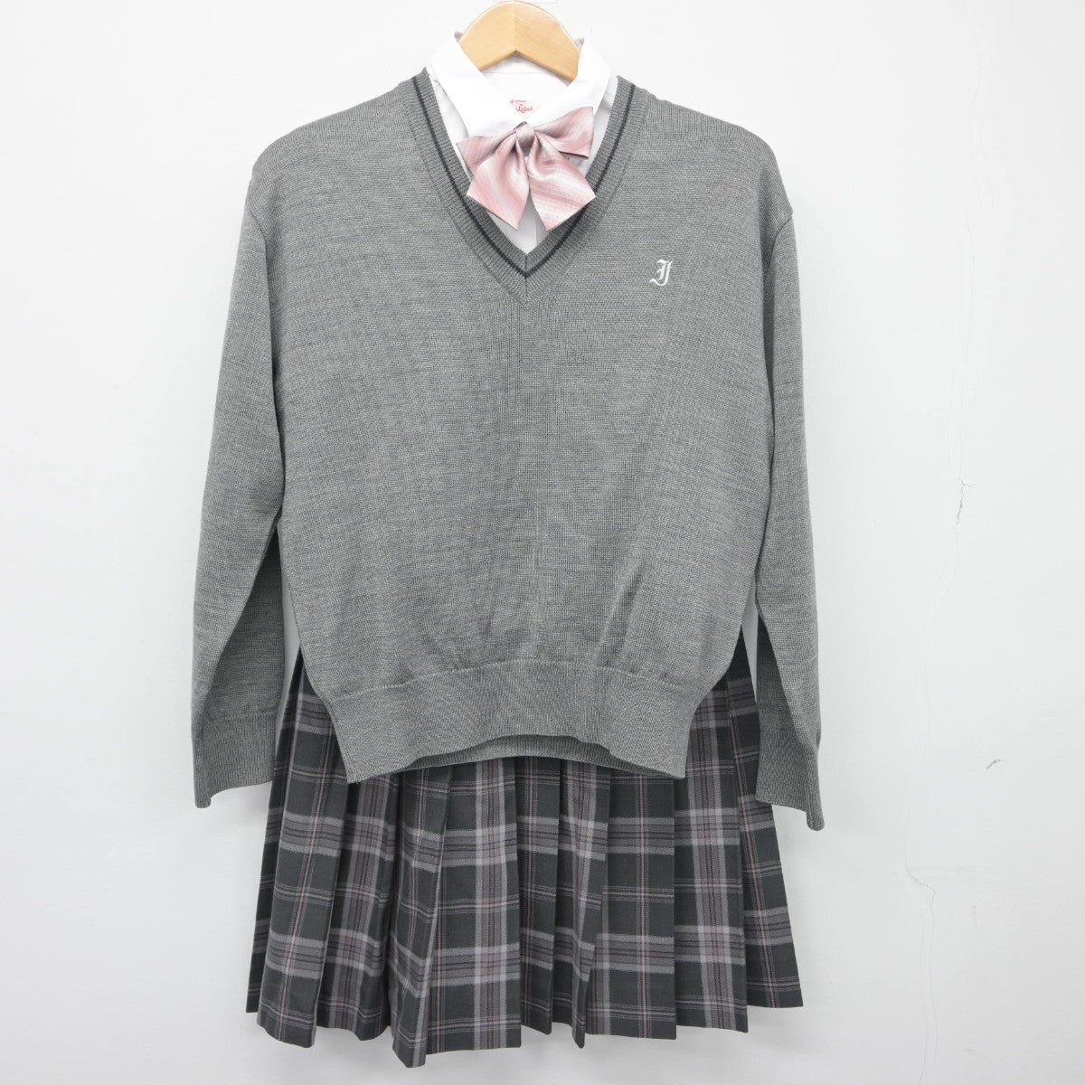 【中古】千葉県 印旛明誠高等学校 女子制服 5点（ブレザー・シャツ・ニット・スカート）sf034112