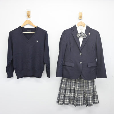 【中古】埼玉県 本庄東高等学校 女子制服 6点（ブレザー・ニット・シャツ・スカート）sf034126