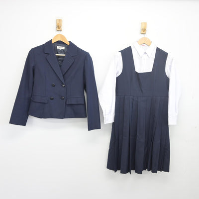 【中古】熊本県 熊本工業高等学校 女子制服 3点（ブレザー・シャツ・ジャンパースカート）sf034142