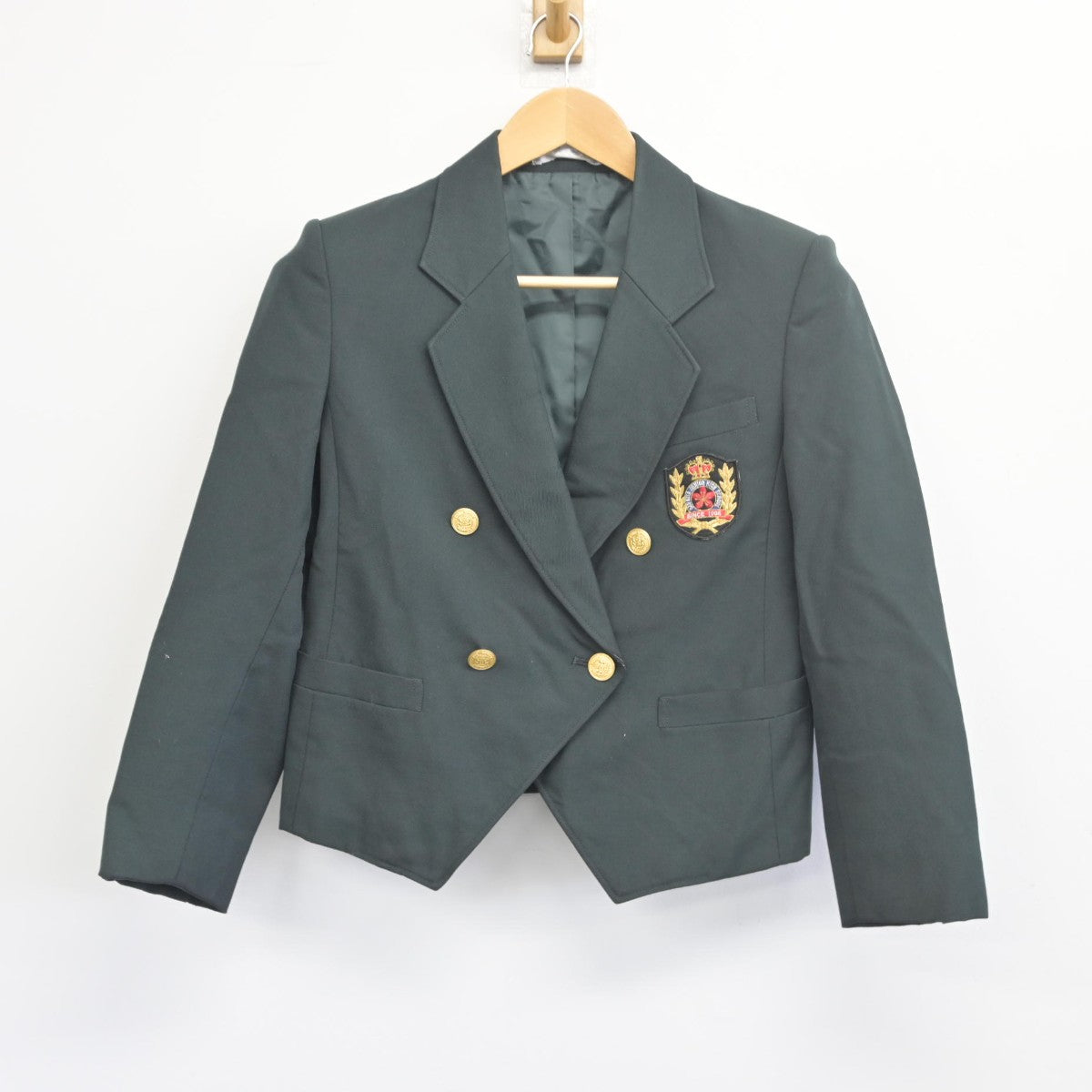 【中古】熊本県 大津北中学校 女子制服 3点（ブレザー・ニット・スカート）sf034148