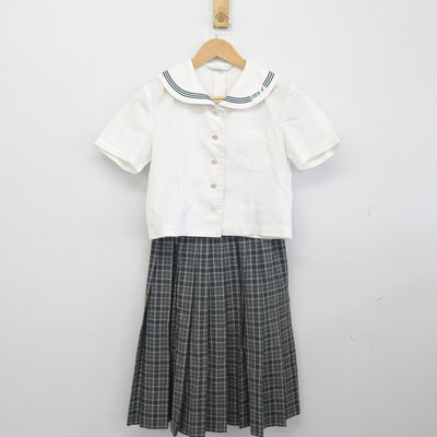 【中古】熊本県 大津北中学校 女子制服 2点（シャツ・スカート）sf034150