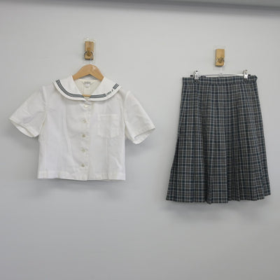 【中古】熊本県 大津北中学校 女子制服 2点（シャツ・スカート）sf034152