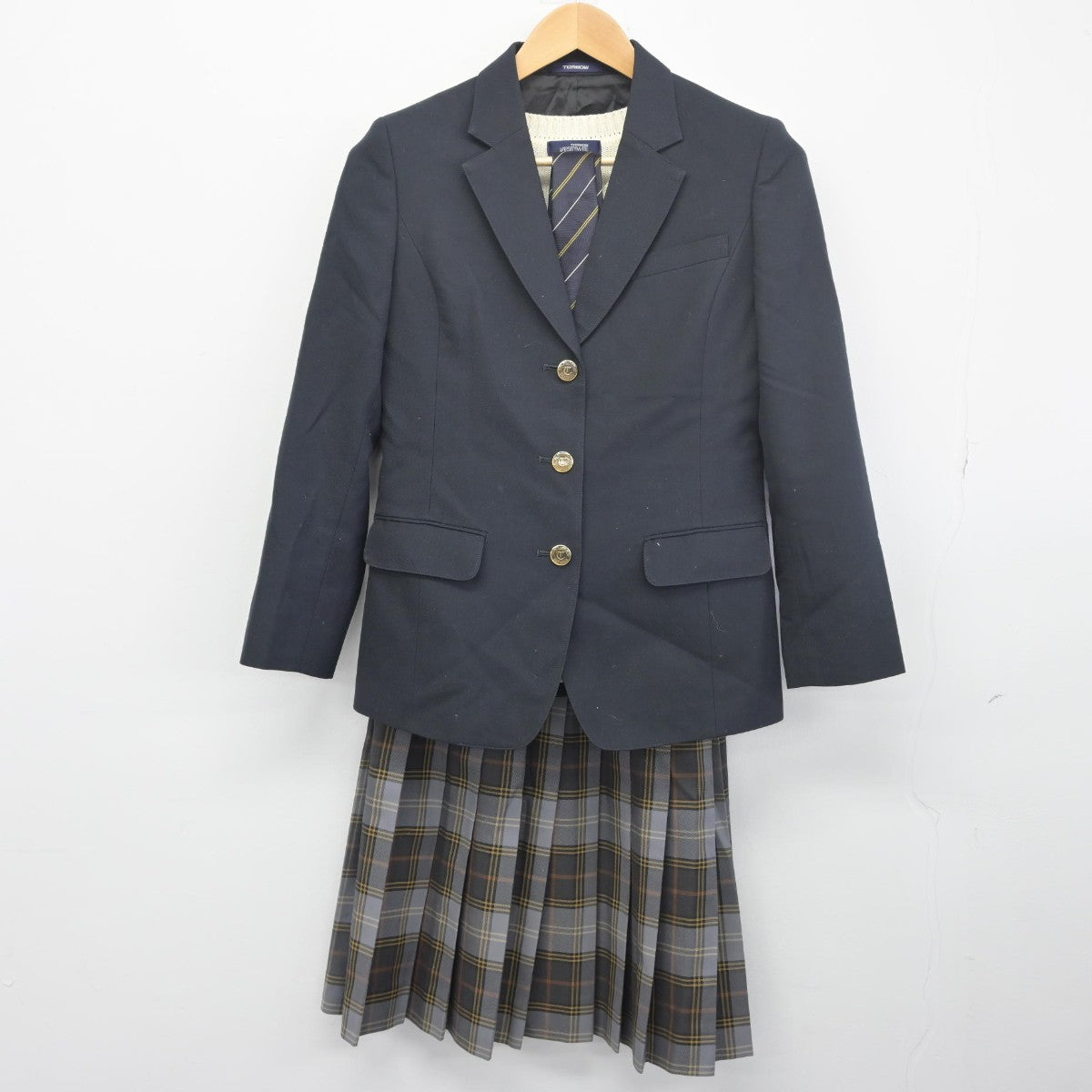 【中古】東京都 帝京大学高等学校 女子制服 5点（ブレザー・ニット・スカート）sf034168