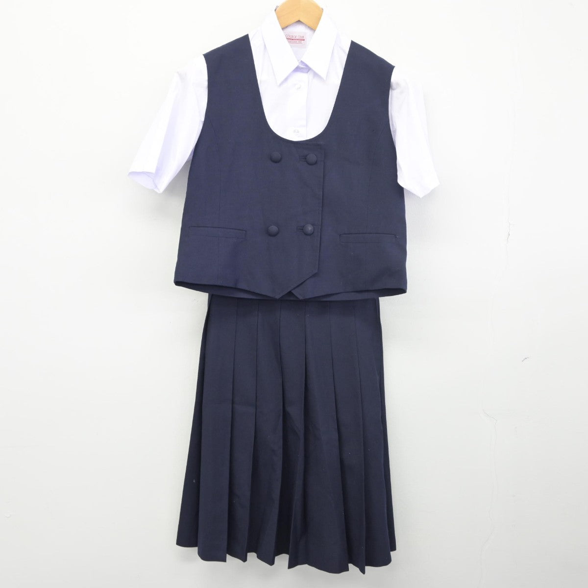 【中古】岩手県 北陵中学校 女子制服 3点（ベスト・シャツ・スカート）sf034171