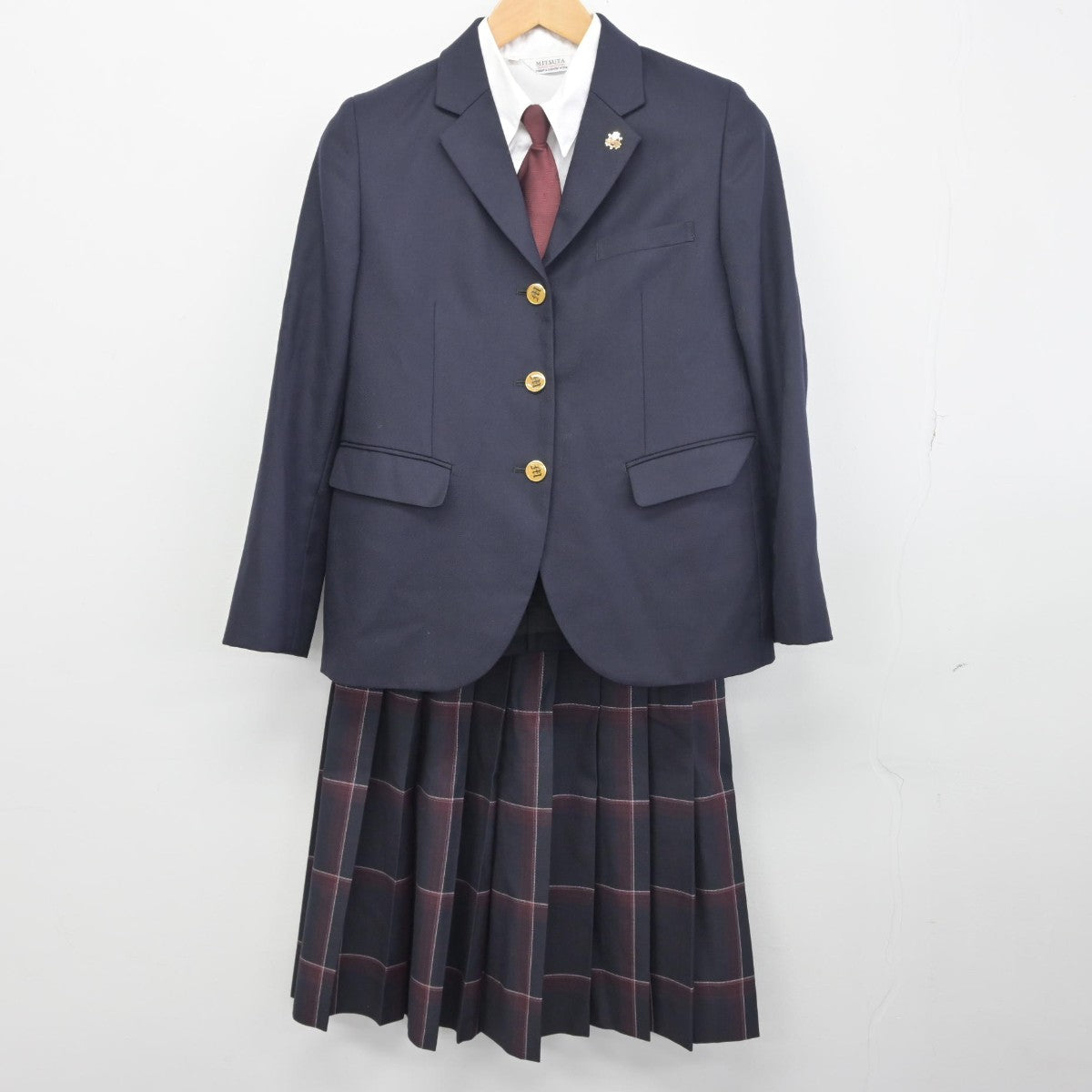 【中古】熊本県 御船高等学校 女子制服 4点（ブレザー・シャツ・スカート）sf034175