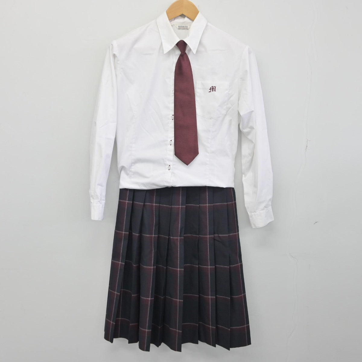 【中古】熊本県 御船高等学校 女子制服 4点（ブレザー・シャツ・スカート）sf034175