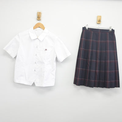 【中古】熊本県 御船高等学校 女子制服 2点（シャツ・スカート）sf034177