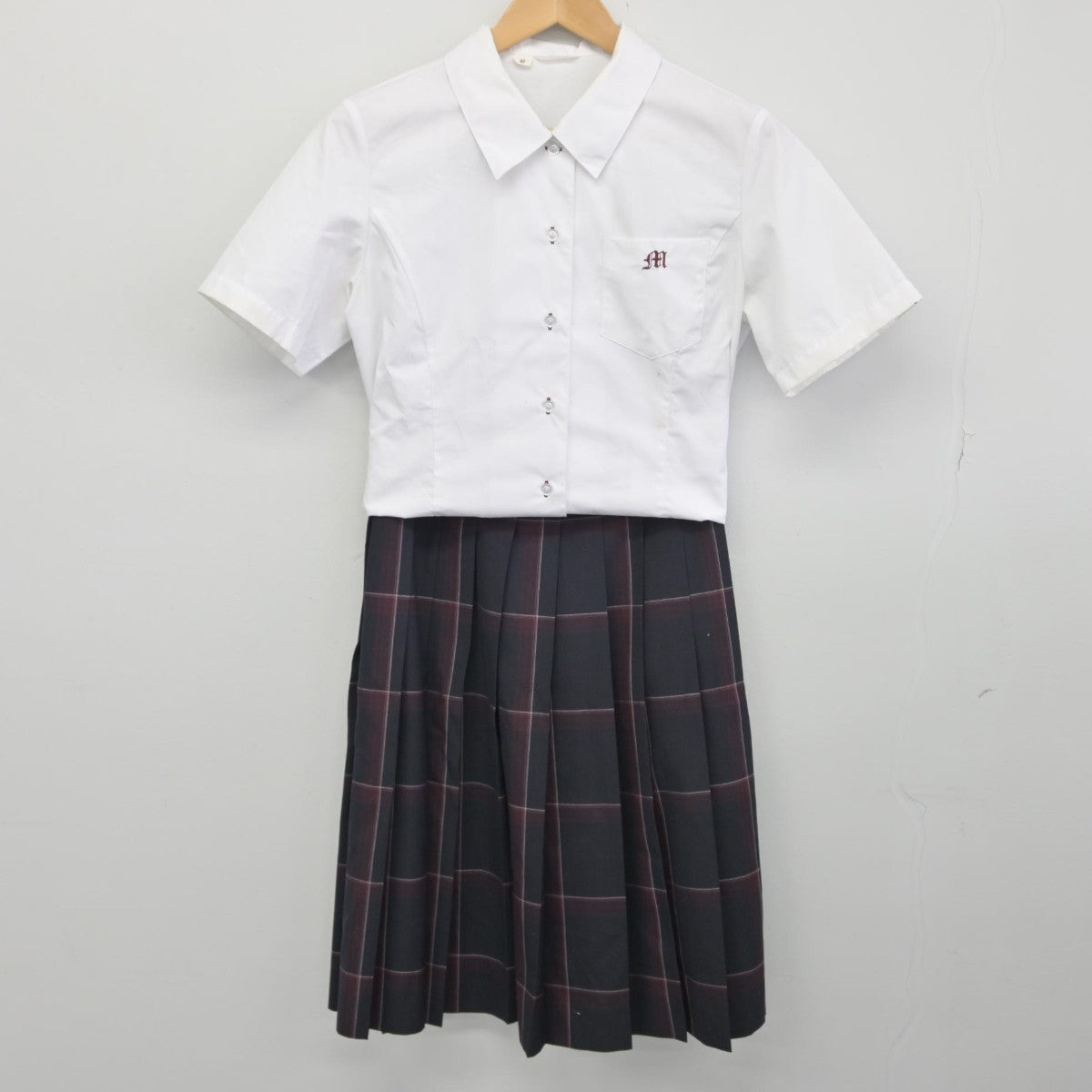 【中古】熊本県 御船高等学校 女子制服 3点（シャツ・シャツ・スカート）sf034178