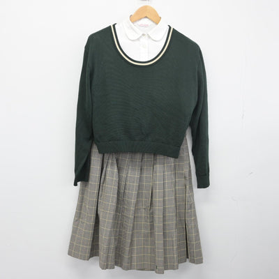 【中古】新潟県 中越高等学校 女子制服 4点（ブレザー・ニット・シャツ・スカート）sf034191