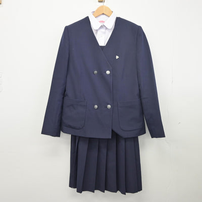 【中古】新潟県 新潟大学附属長岡中学校 女子制服 4点（ブレザー・シャツ・ジャンパースカート）sf034199