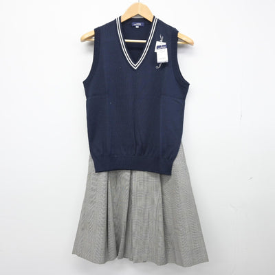 【中古】東京都 城西大学付属城西高等学校 女子制服 2点（ニットベスト・スカート）sf034219