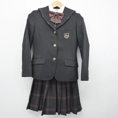 【中古】福岡県 九州産業大学付属九州産業高校 女子制服 5点（ブレザー・ニット・シャツ・スカート）sf034243