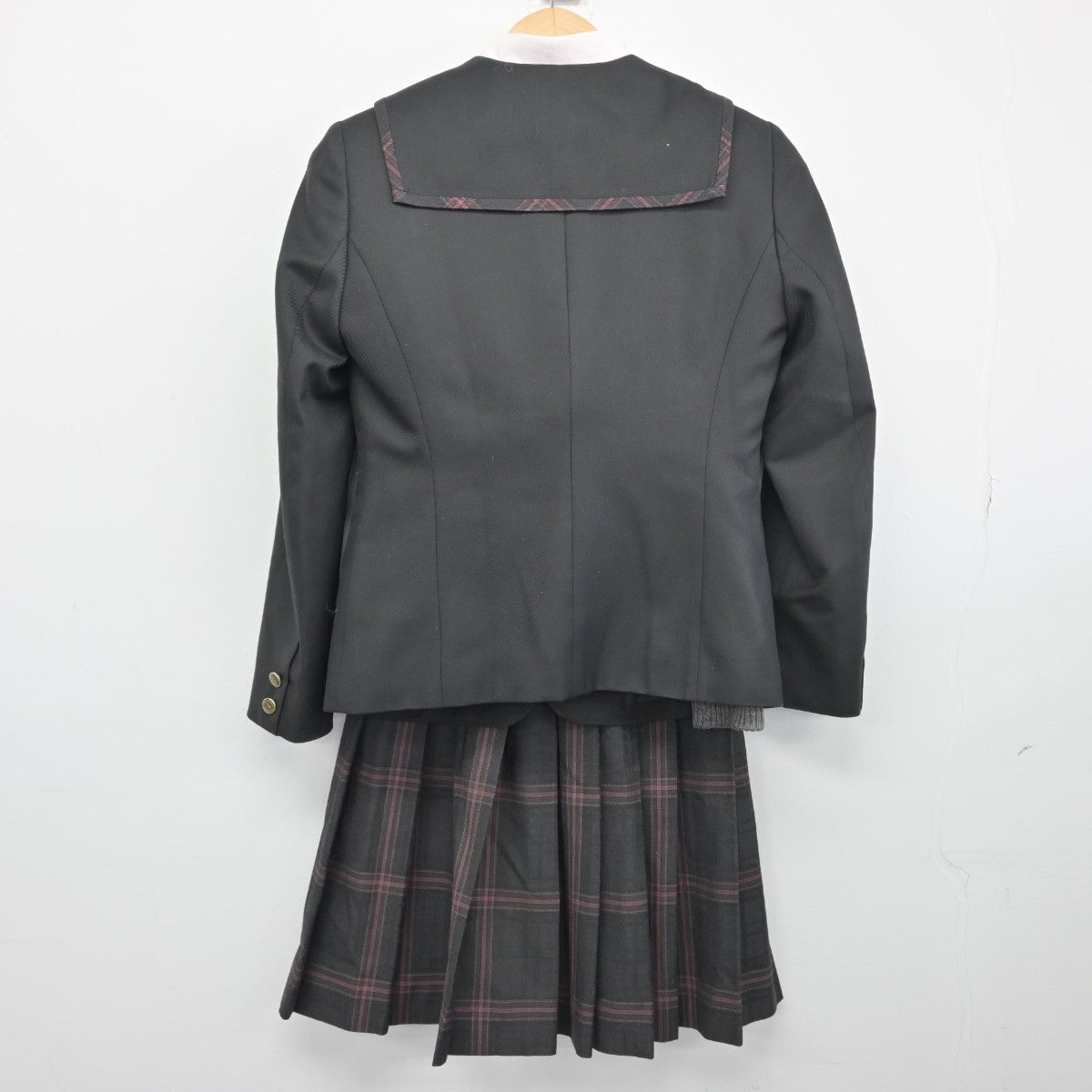 【中古】福岡県 九州産業大学付属九州産業高校 女子制服 5点（ブレザー・ニット・シャツ・スカート）sf034243