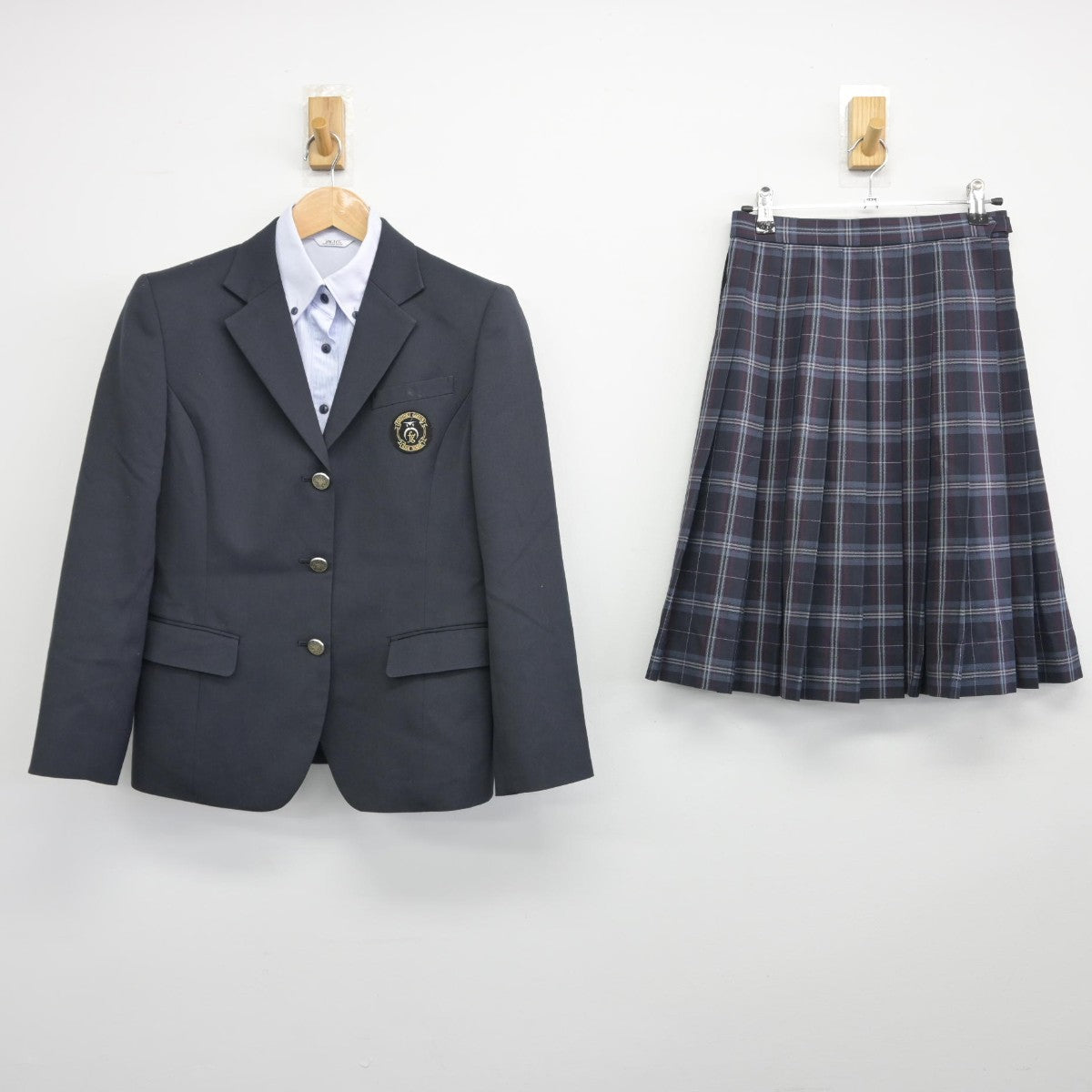 【中古】大分県 福徳学院高等学校 女子制服 3点（ブレザー・シャツ・スカート）sf034255