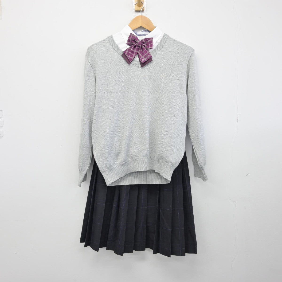 【中古】岐阜県 美濃加茂高等学校 女子制服 5点（ブレザー・ニット・シャツ・スカート）sf034292