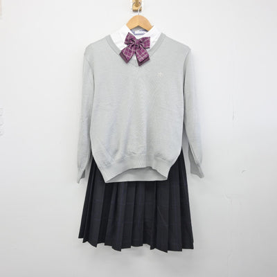 【中古】岐阜県 美濃加茂高等学校 女子制服 5点（ブレザー・ニット・シャツ・スカート）sf034292