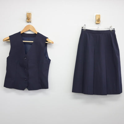 【中古】東京都 上水中学校 女子制服 2点（ベスト・スカート）sf034326