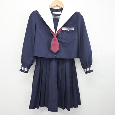 【中古】大阪府 天王寺中学校 女子制服 3点（セーラー服・スカート）sf034344