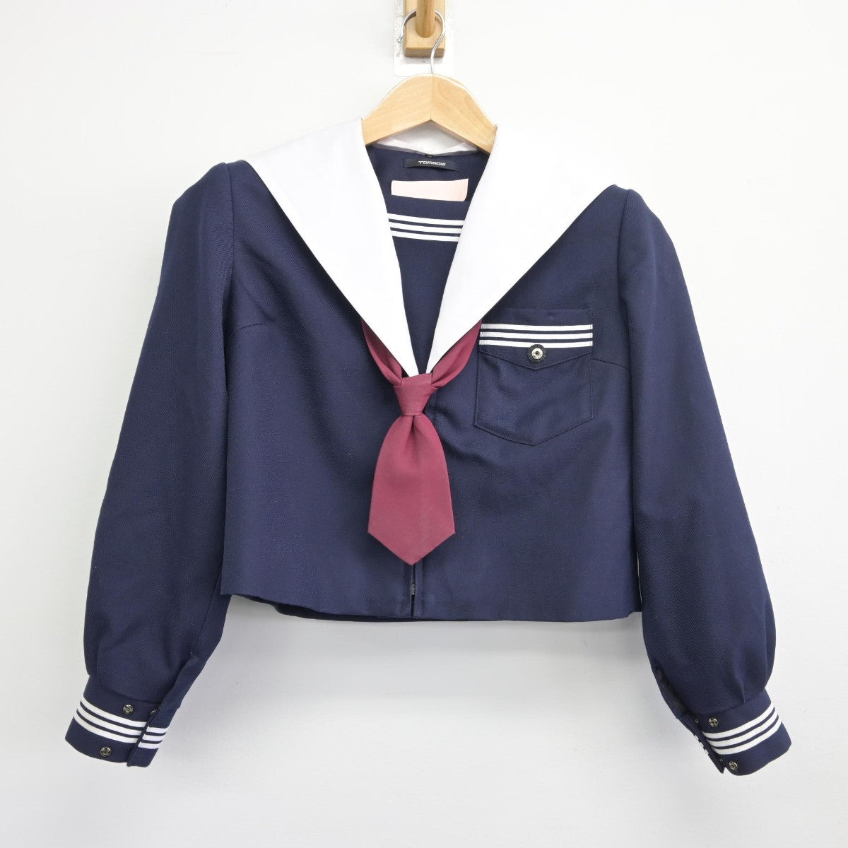 【中古】大阪府 天王寺中学校 女子制服 3点（セーラー服・スカート）sf034344