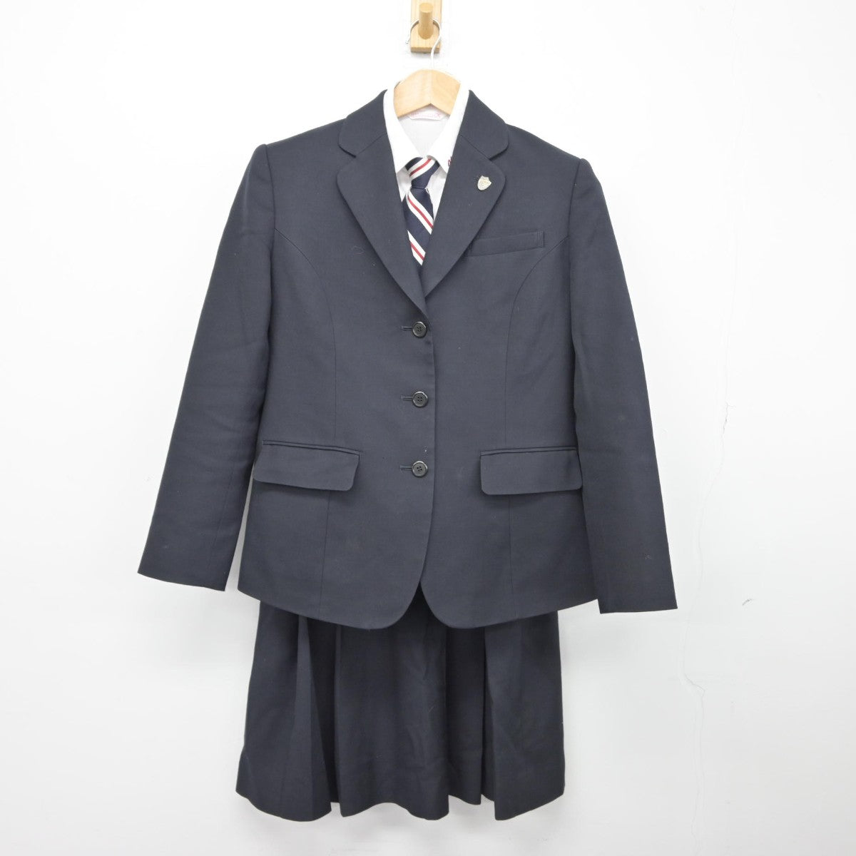 【中古】宮城県 聖ウルスラ英智高等学校 女子制服 6点（ブレザー・ニット・シャツ・スカート）sf034357