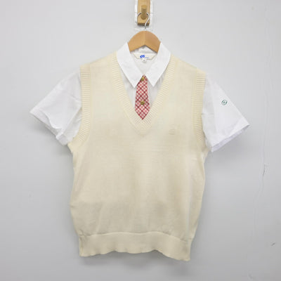 【中古】大阪府 関西大倉中学校 女子制服 3点（ニットベスト・シャツ）sf034372