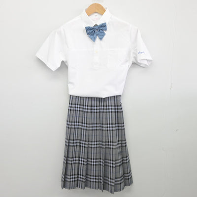 【中古】千葉県 志学館中等部高等部 女子制服 4点（ニットベスト・シャツ・スカート）sf034390