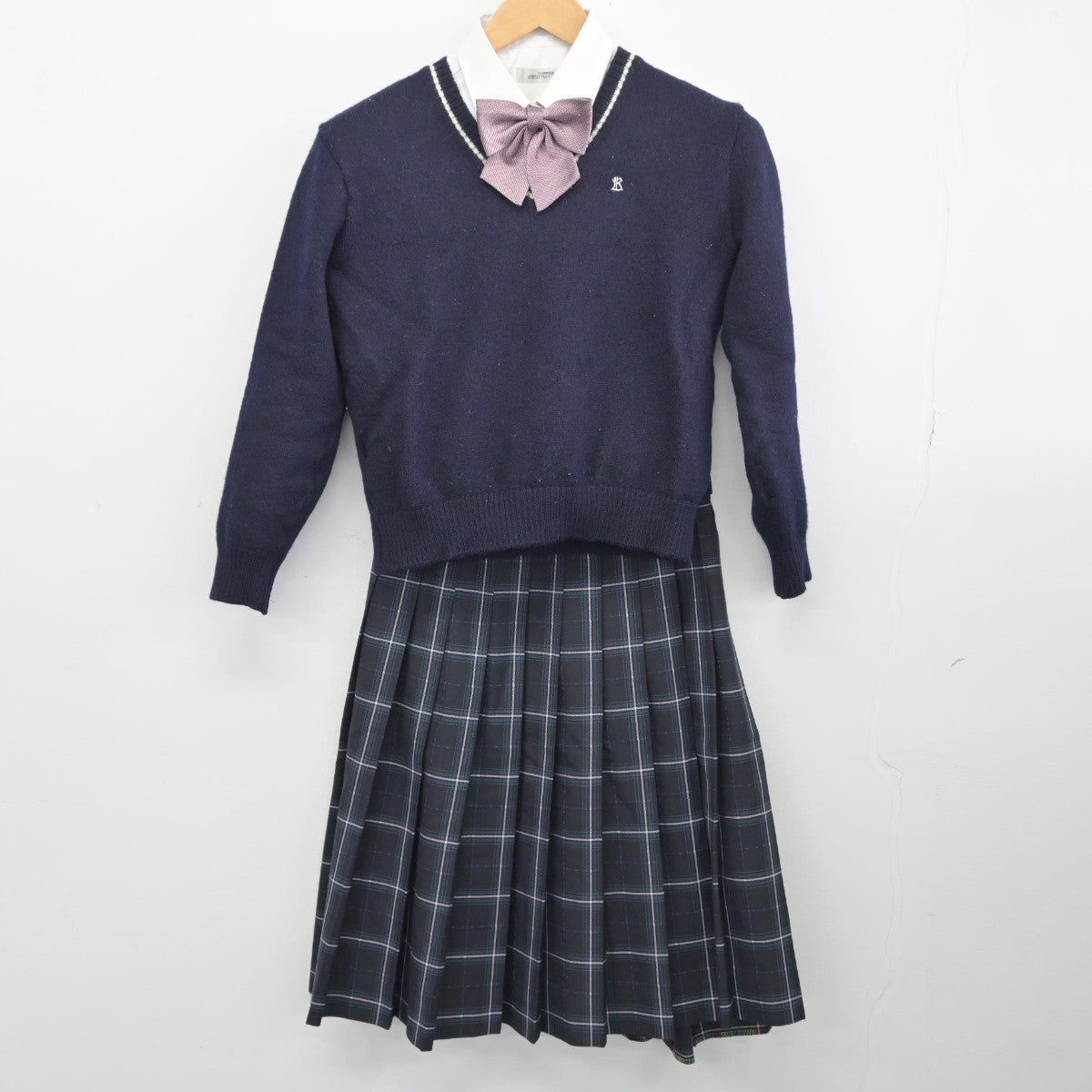 【中古】愛知県 啓成高等学校 女子制服 5点（ブレザー・ニット・シャツ・スカート）sf034395