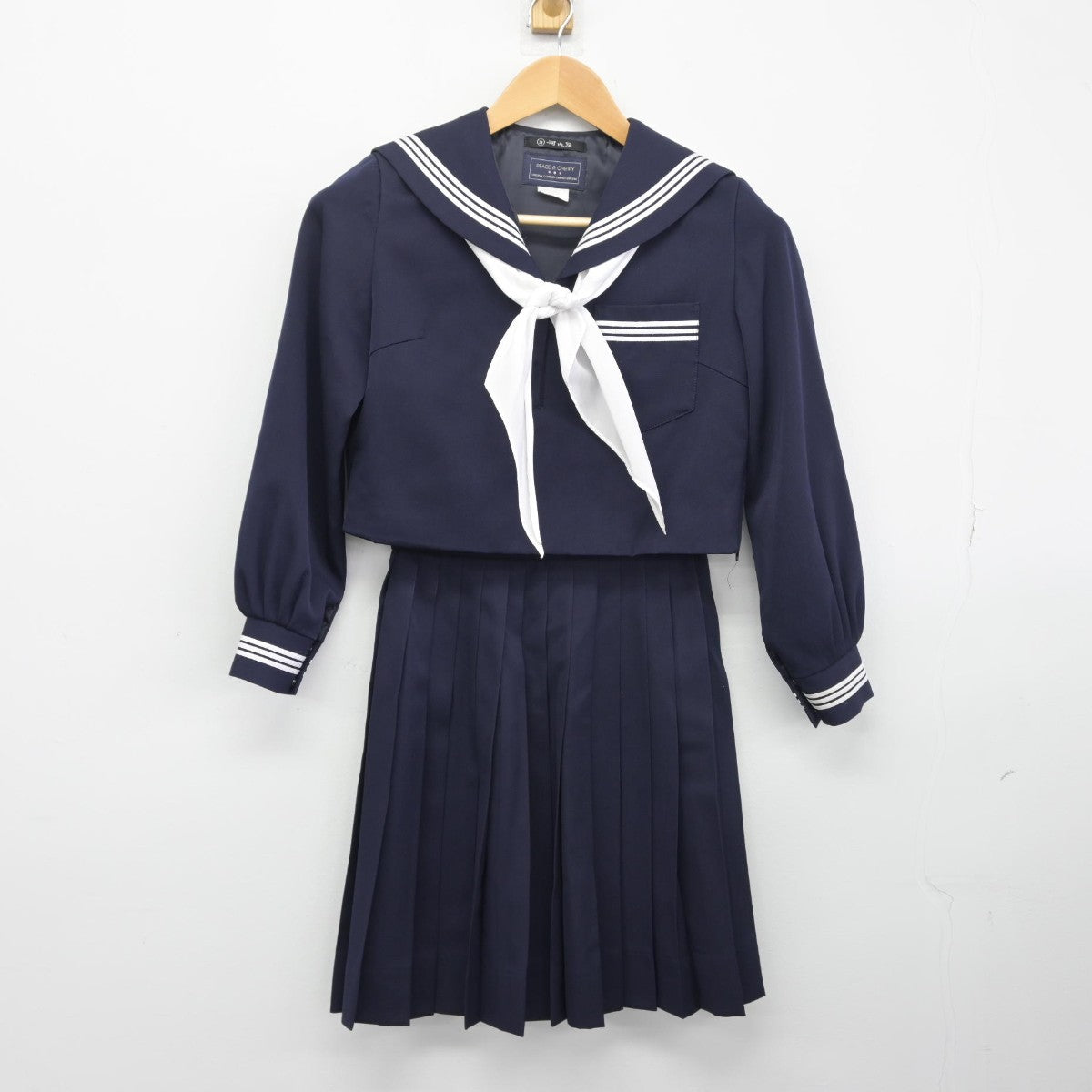 【中古】高知県 中村高等学校 女子制服 3点（セーラー服・スカート）sf034422