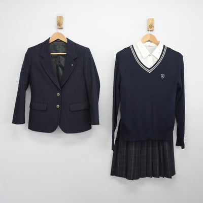 【中古】神奈川県 北本高等学校 女子制服 4点（ブレザー・ニット・シャツ・スカート）sf034447