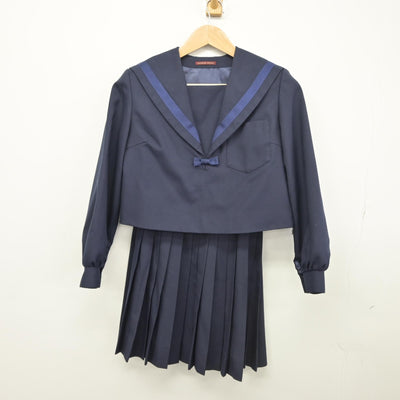 【中古】岐阜県 大垣南高等学校 女子制服 3点（セーラー服・スカート・スカート）sf034458