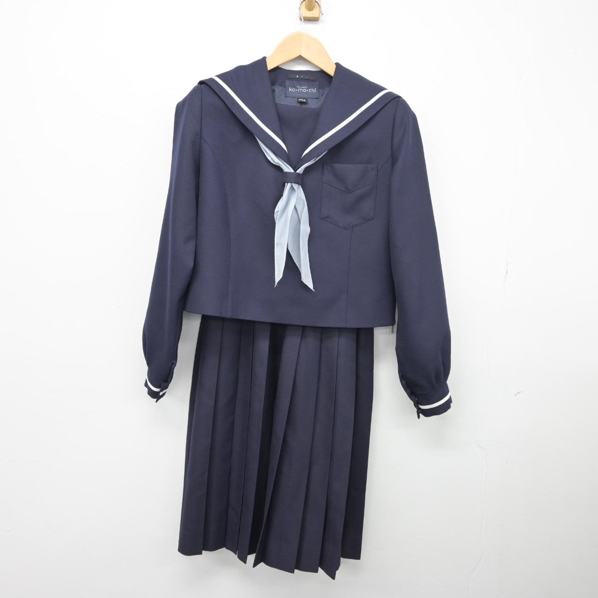 【中古】鳥取県 米子市立東山中学校 女子制服 3点（セーラー服・スカート）sf034476