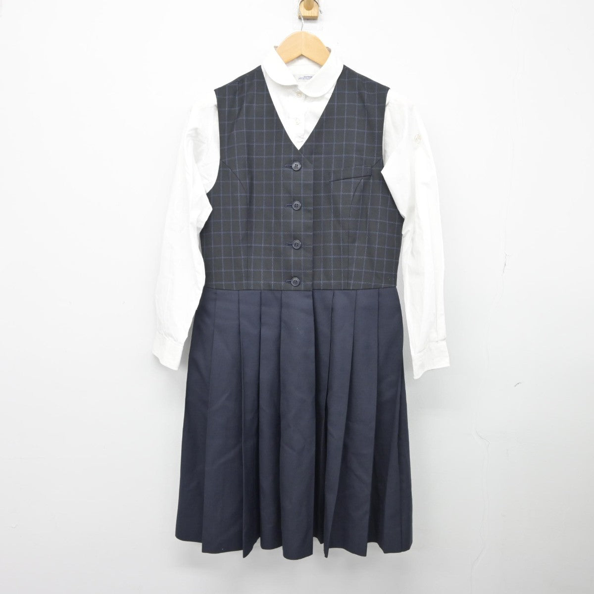 【中古】佐賀県 佐賀女子高等学校 女子制服 4点（ブレザー・ニット・シャツ・ジャンパースカート）sf034480